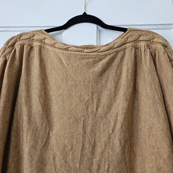 Kye Mi Wool Blend Mustard 3/4 Dolman Butterfly Sleeve Knit Sweater Women's S NWT - Picture 2 of 7